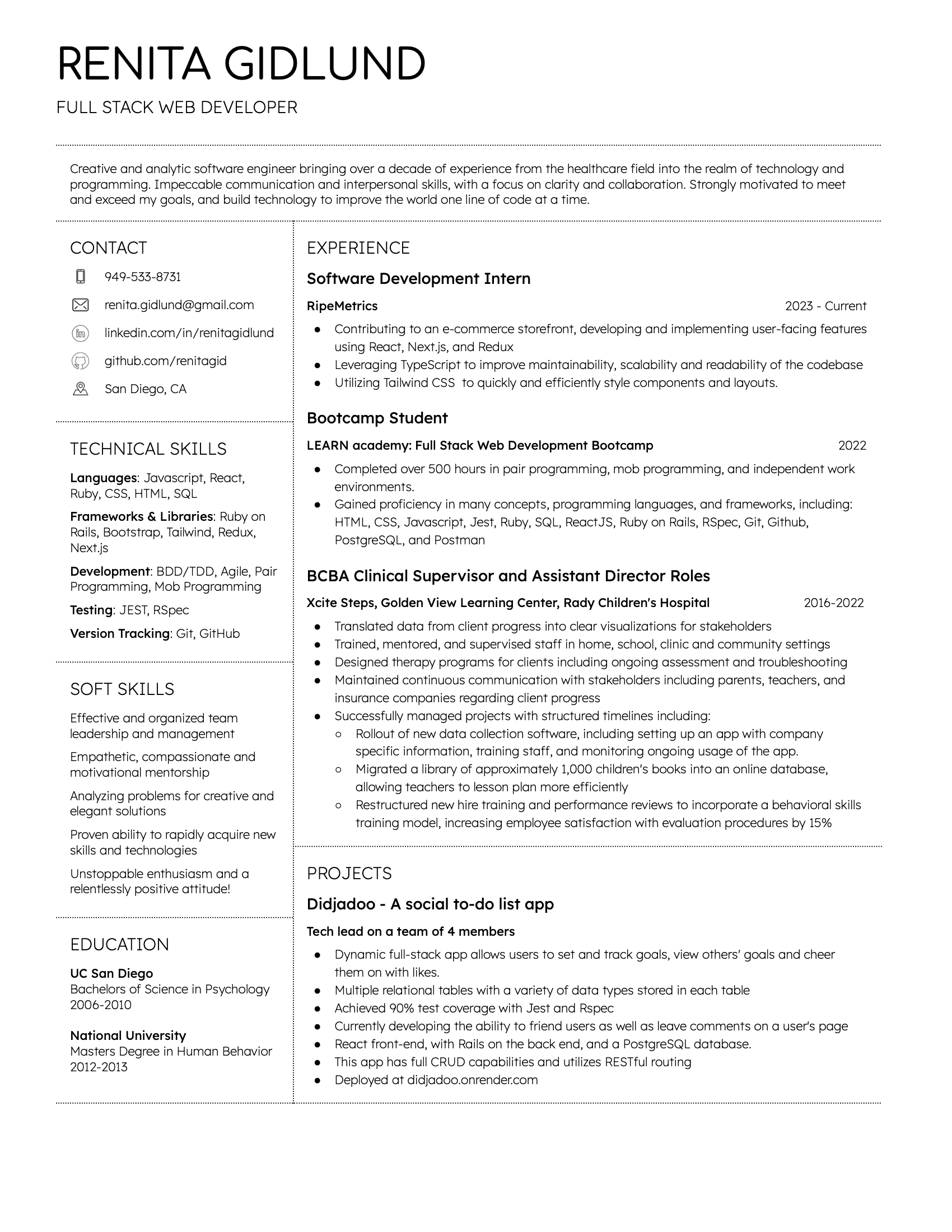 resume
